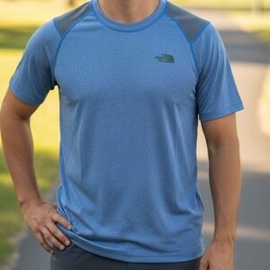 The North Face Men's Blue Heathered‎ Short Sleeve Athletic T-Shirt Size S